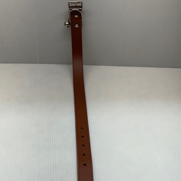 Genuine leather dog collar belt brown color large size - Picture 2 of 7